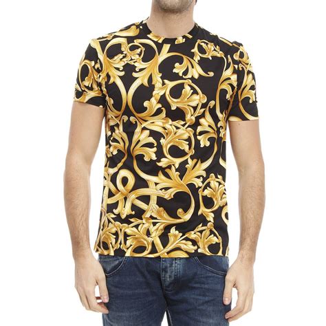 versace gold color t-shirt|Gold Versace shirts for men.